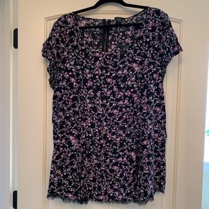 Torrid Black and Floral Blouse/Tunic Size 2